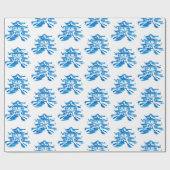 Royal Blue Pagoda Pagodas gift Wrapping Paper Cadeaupapier (Vlak)