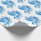 Royal Blue Pagoda Pagodas gift Wrapping Paper Cadeaupapier (Hoek)