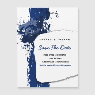 Royal Blue Paint Splatter Save the Date