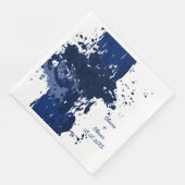 Royal-Blue Paint Splatter Servet (Hoek)