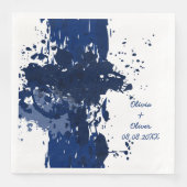 Royal-Blue Paint Splatter Servet (Voorkant)