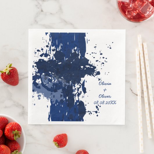Royal-Blue Paint Splatter Servet (Insitu)