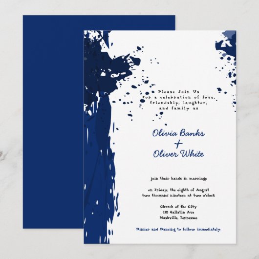 Royal Blue Paint Splatter - Weddenschap