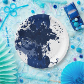 Royal-Blue Paint Splatter - Wedding Party Supply - Papieren Bordje (Feest)
