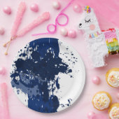 Royal-Blue Paint Splatter - Wedding Party Supply - Papieren Bordje (Feest)