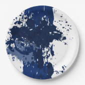 Royal-Blue Paint Splatter - Wedding Party Supply - Papieren Bordje (Voorkant)