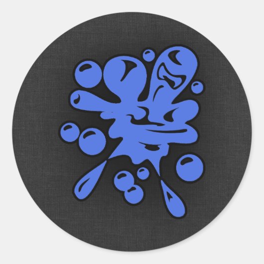 Royal Blue Paintball Ronde Sticker (Voorkant)
