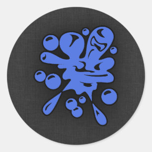 Royal Blue Paintball Ronde Sticker