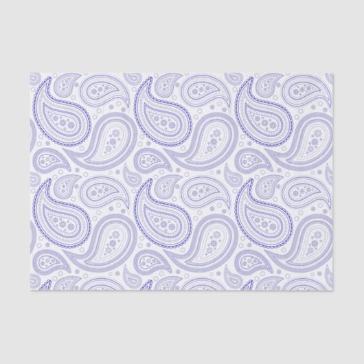 Royal Blue Paisley Pattern over White Tissue Paper Tissuepapier (Voorkant)