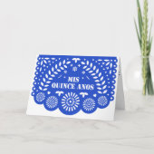 Royal Blue Papel Picado Mis Quince Años (Voorkant)
