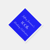 Royal Blue Paper servetten, 100ste verjaardagsfees Servet (Hoek)