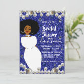 Royal Blue, parels Afrikaans Amerikaans Vrijgezell Kaart (Staand voorkant)