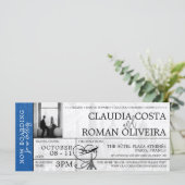 Royal Blue Paris bruiloft instapkaart uitnodiging (Staand voorkant)