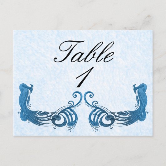 Royal Blue Pauw Tafelnummer (Voorkant)
