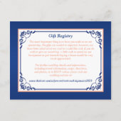 Royal Blue, Peach Floral, Hearts Insert Kaart (Achterkant)