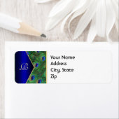 Royal Blue Peacock Address Label (Insitu)
