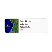 Royal Blue Peacock Address Label (Voorkant)