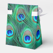 Royal Blue Peacock bruiloft Bedankdoosjes (Achterkant)