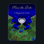 Royal Blue Peacock Save the Date Magneet<br><div class="desc"></div>