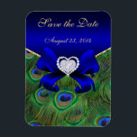 Royal Blue Peacock Save the Date Magneet<br><div class="desc"></div>