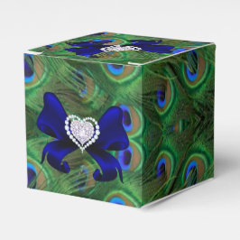 Royal Blue Peacock Wedding Favor Box Bedankdoosjes