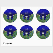 Royal Blue Peacock Wedding Gift Seal Ronde Sticker (Vel)
