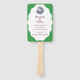 Royal Blue Peacock Wedding Program Set of Fans Handwaaier