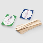 Royal Blue Peacock Wedding Program Set of Fans Handwaaier (Niet-gemonteerd)