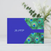Royal Blue Peacock Wedding RSVP (Staand voorkant)