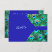 Royal Blue Peacock Wedding RSVP (Voorkant / Achterkant)