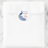 Royal Blue Peacock Wedding Stickers & Labels (Tas)