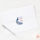 Royal Blue Peacock Wedding Stickers & Labels (Envelop)