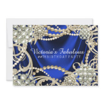 Royal Blue Pearl Glam Verjaardagsfeest