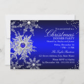 Royal Blue Pearl Snowflake kerstfeest Kaart (Voorkant)