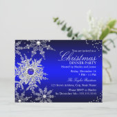 Royal Blue Pearl Snowflake kerstfeest Kaart (Staand voorkant)