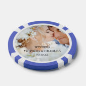 Royal Blue personaliseerde je foto bruiloft Favors Pokerchips (Enkel)
