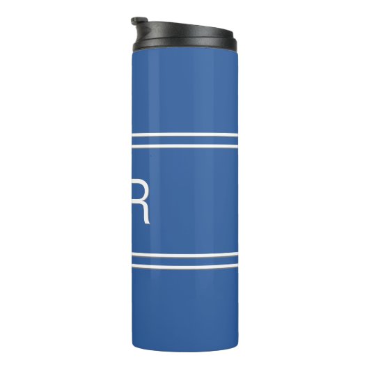 Royal Blue Personalized Monogram Initialen Drink Thermosbeker (Geroteerd rechts)
