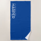 Royal Blue Personalized Slogan Beach Towel Strandlaken (Voorkant)