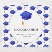 Royal Blue Pet Afstuderen Sparkling Wijnetiket (Enkel label)