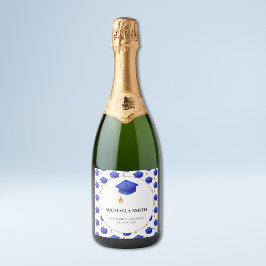 Royal Blue Pet Afstuderen Sparkling Wijnetiket