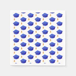 Royal Blue Pet Pattern Afstuderen servet