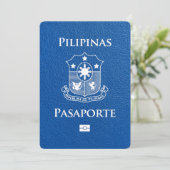 Royal Blue Philippines Passport Bewaar de datum Save The Date (Staand voorkant)