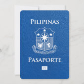 Royal Blue Philippines Passport Bewaar de datum Save The Date (Voorkant)
