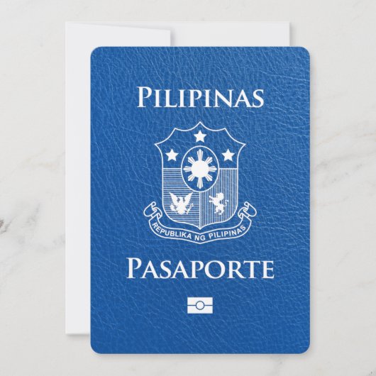 Royal Blue Philippines Passport Bewaar de datum Save The Date (Voorkant)