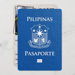 Royal Blue Philippines Passport Bewaar de datum Save The Date