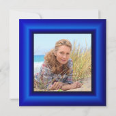 Royal Blue Photo Border Zwart Elk jaar Verjaardag Kaart (Achterkant)