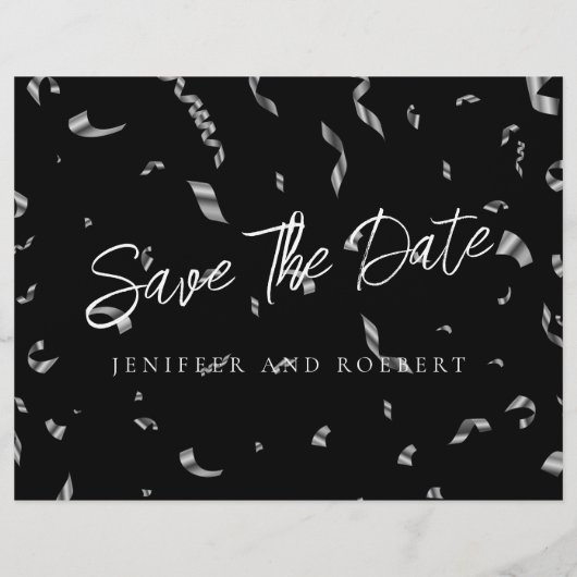 Royal Blue Photo Collage Save the Date Kaart Flyer (Achterkant)