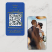 Royal Blue | Photo Online RSVP QR Code Wedding  Informatiekaartje (Voorkant / Achterkant)