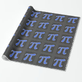 Royal Blue Pi symbool Cadeaupapier (Uitgerold)