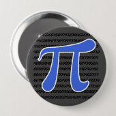 Royal Blue Pi symbool Ronde Button 4,0 Cm (Voorkant /achterkant)